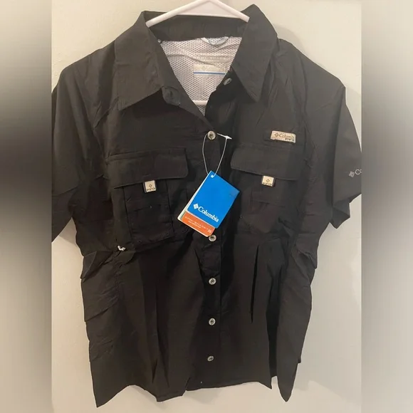 Columbia button down short sleeve top Omni shade protection size L - Picture 1 of 6
